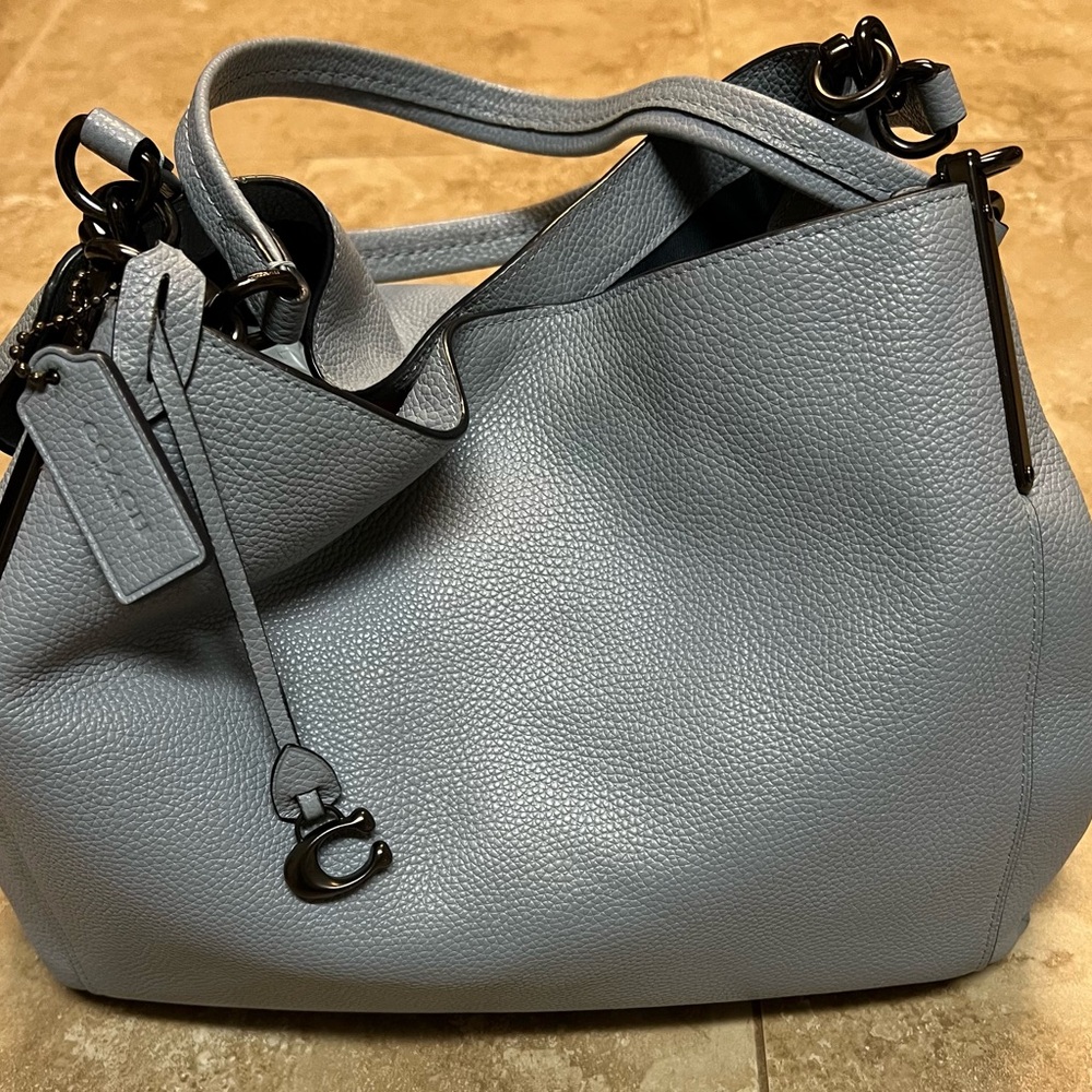Coach Sky Blue Leather Shoulder Bag